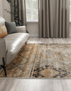 Coastal Manor Collection Area Rug -  Oceanfront Square Blue Beige  lifestyle 23