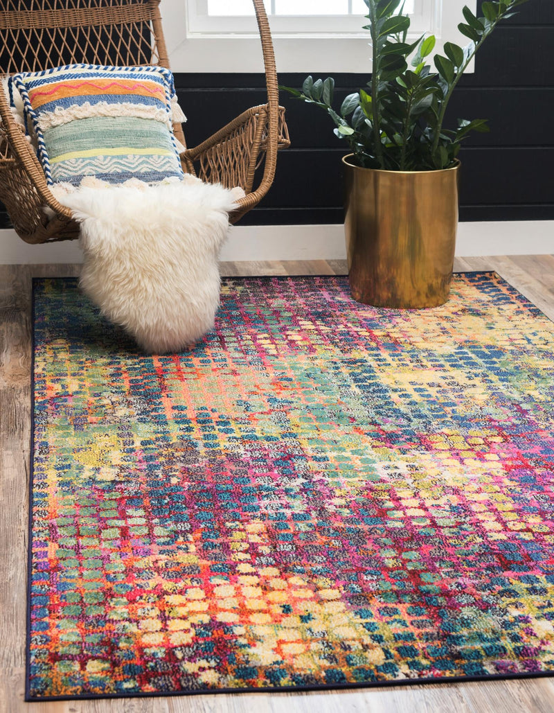 Chromatic Oasis Collection Area Rug -  Tropic Rectangle Multi  lifestyle 6