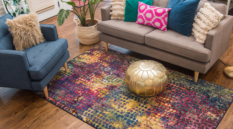 Chromatic Oasis Collection Area Rug -  Tropic Rectangle Multi  lifestyle 9