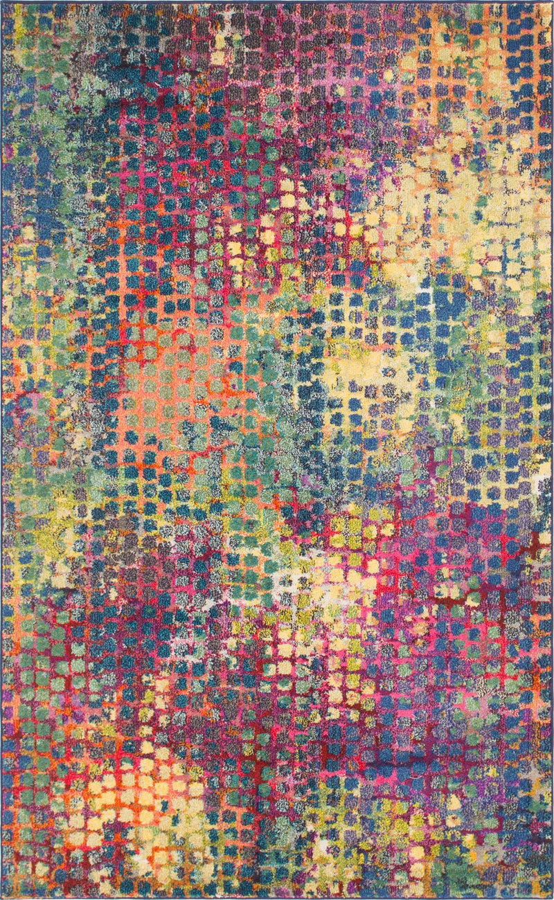 Chromatic Oasis Collection Area Rug -  Tropic Rectangle Multi  lifestyle 3