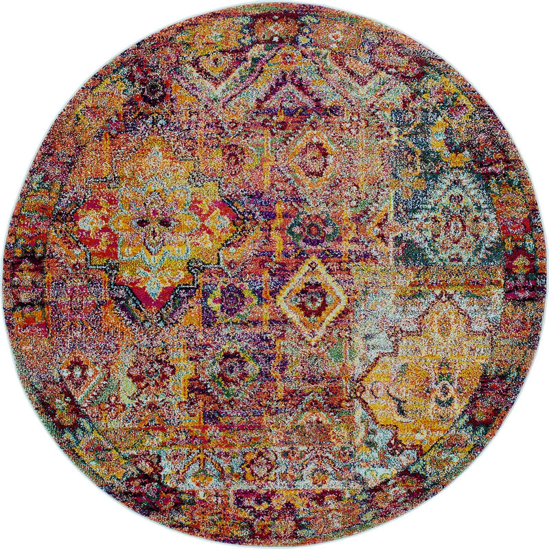 Sierra Collection Area Rug -  Catalina Round Multi  lifestyle 22