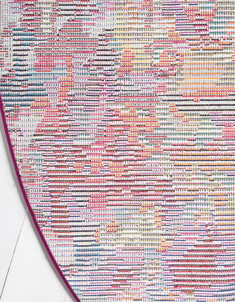 Chromatic Oasis Collection Area Rug -  Lagoon Round Magenta  lifestyle 78