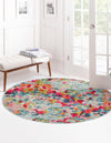 Chromatic Oasis Collection Area Rug -  Lagoon Round Multi  lifestyle 40