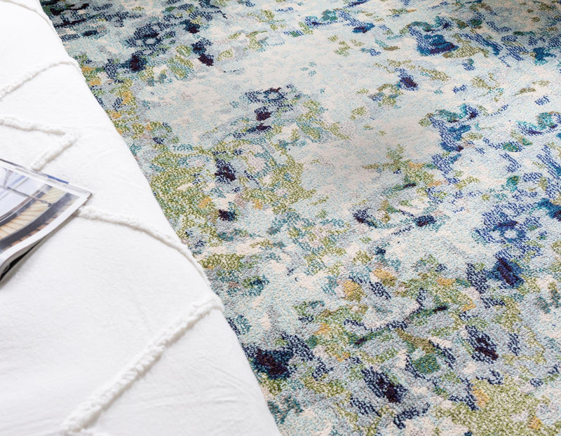 Chromatic Oasis Collection Area Rug -  Lagoon Rectangle Light Blue  lifestyle 17