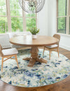 Chromatic Oasis Collection Area Rug -  Lagoon Round Light Blue  lifestyle 53