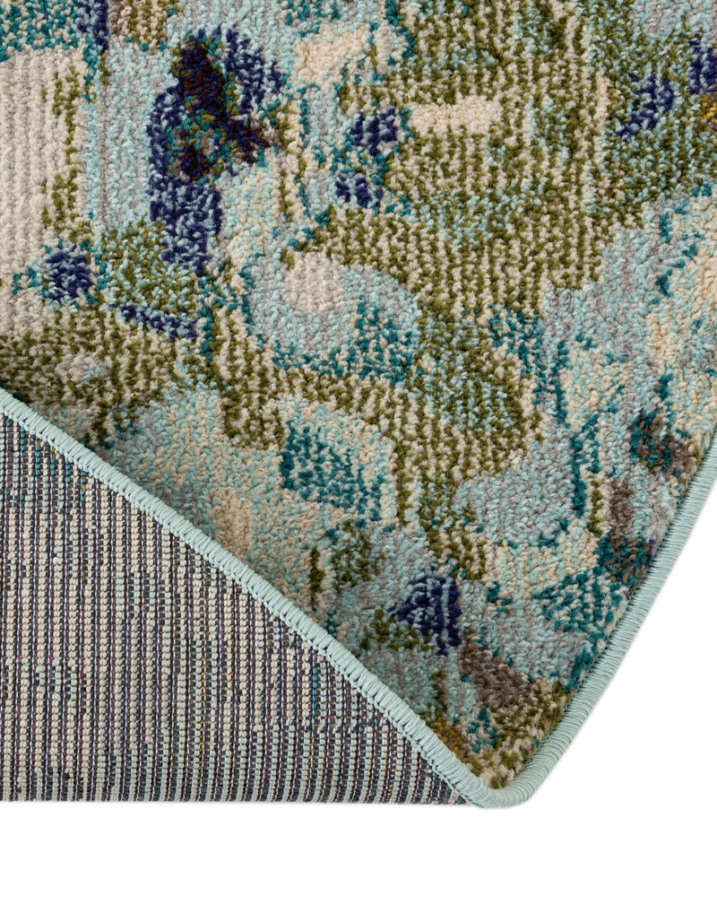 Chromatic Oasis Collection Area Rug -  Lagoon Round Light Blue  lifestyle 75
