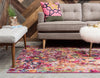 Chromatic Oasis Collection Area Rug -  Lagoon Rectangular Magenta  lifestyle 52