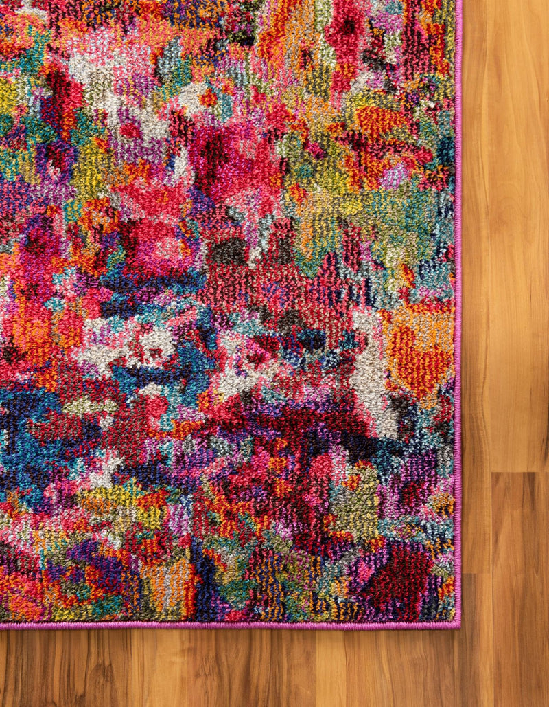 Chromatic Oasis Collection Area Rug -  Lagoon Rectangular Magenta  lifestyle 73