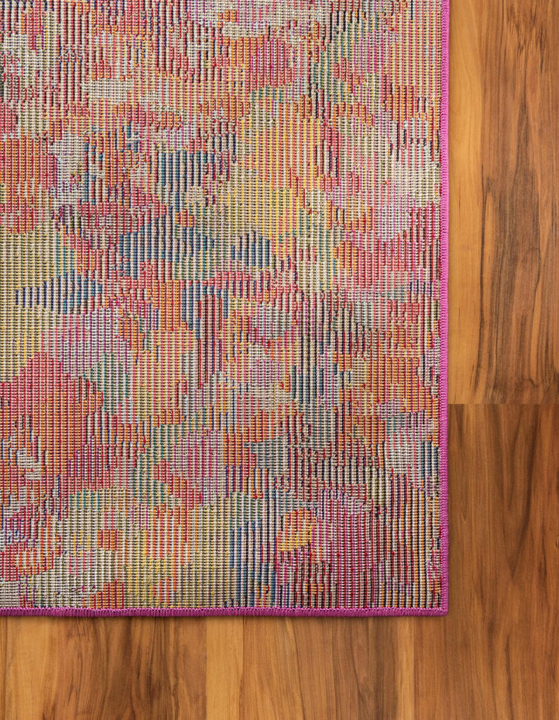 Chromatic Oasis Collection Area Rug -  Lagoon Rectangular Magenta  lifestyle 77