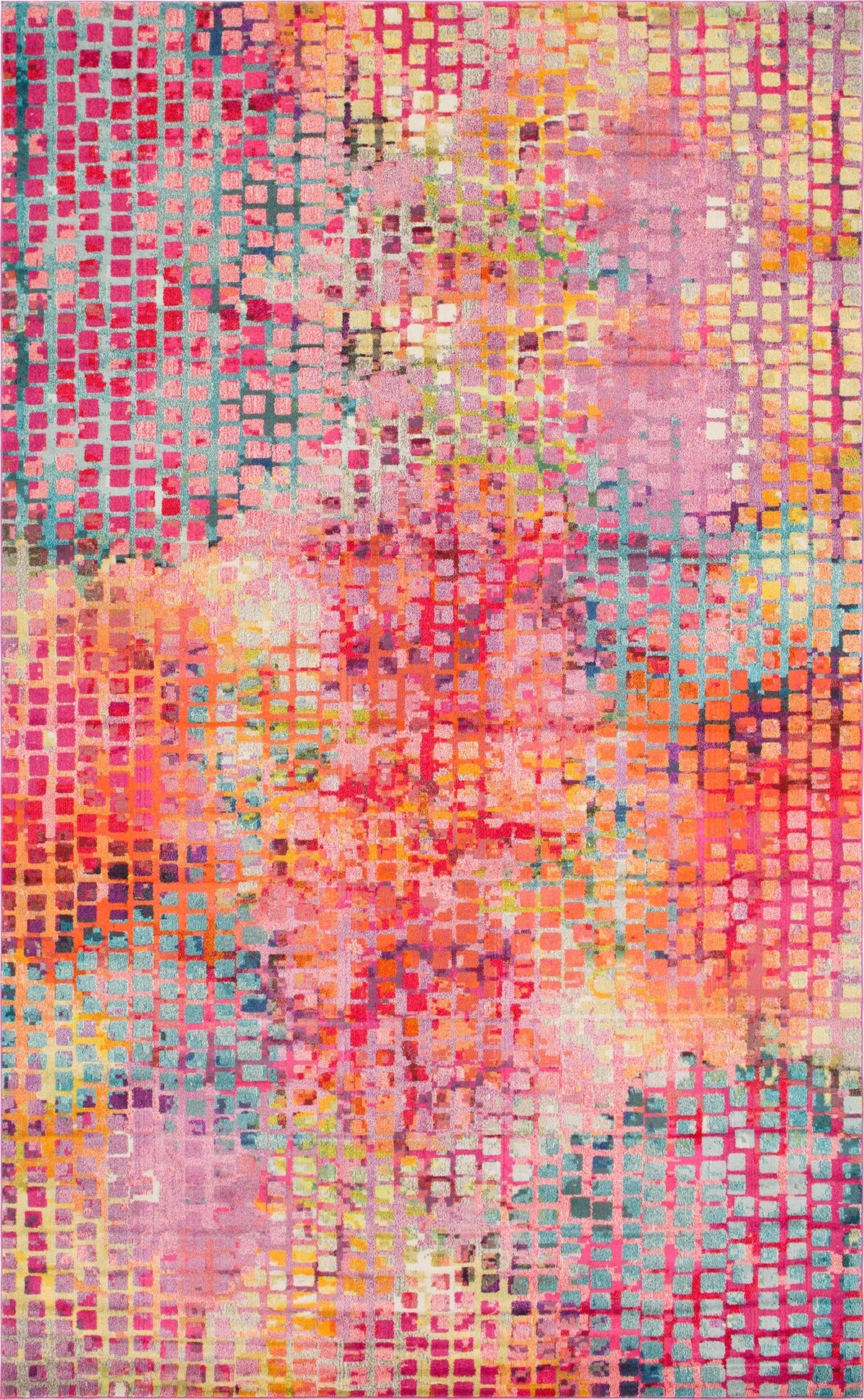Chromatic Oasis Collection Area Rug -  Tropic Rectangle Cotton Candy  lifestyle 4