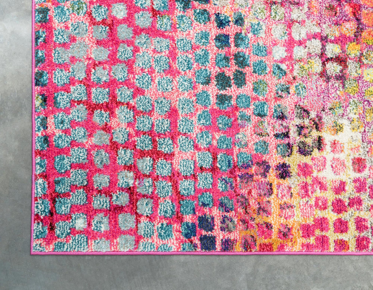 Chromatic Oasis Collection Area Rug -  Tropic Rectangular Cotton Candy  lifestyle 97