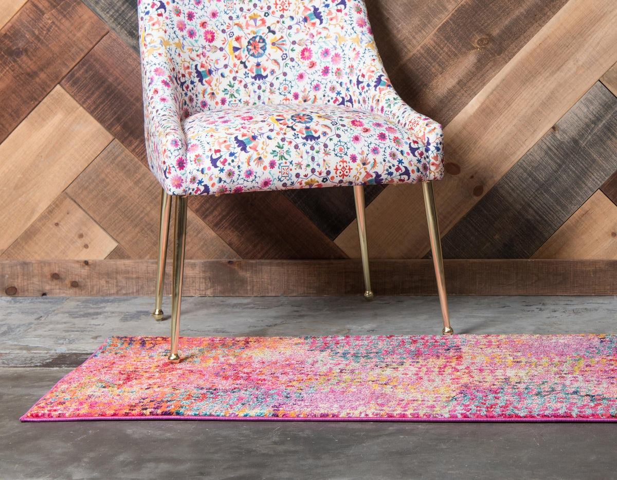 Chromatic Oasis Collection Area Rug -  Tropic Runner Cotton Candy  lifestyle 49