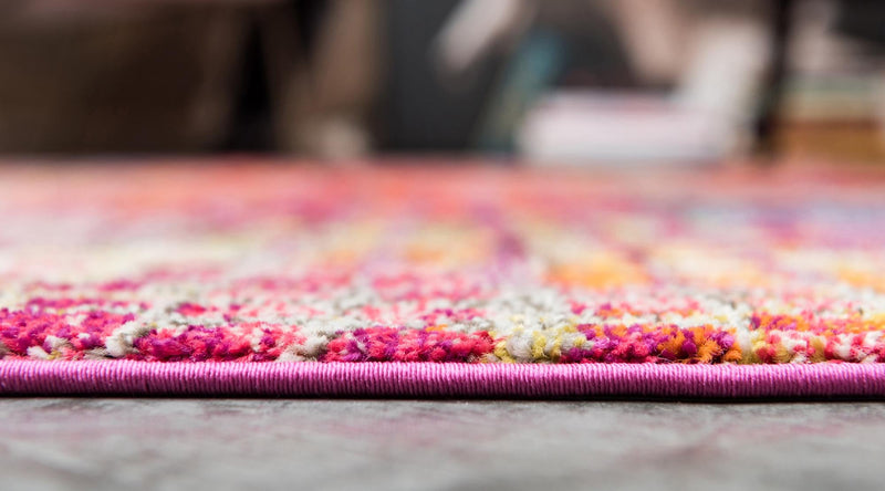 Chromatic Oasis Collection Area Rug -  Tropic Round Cotton Candy  lifestyle 50