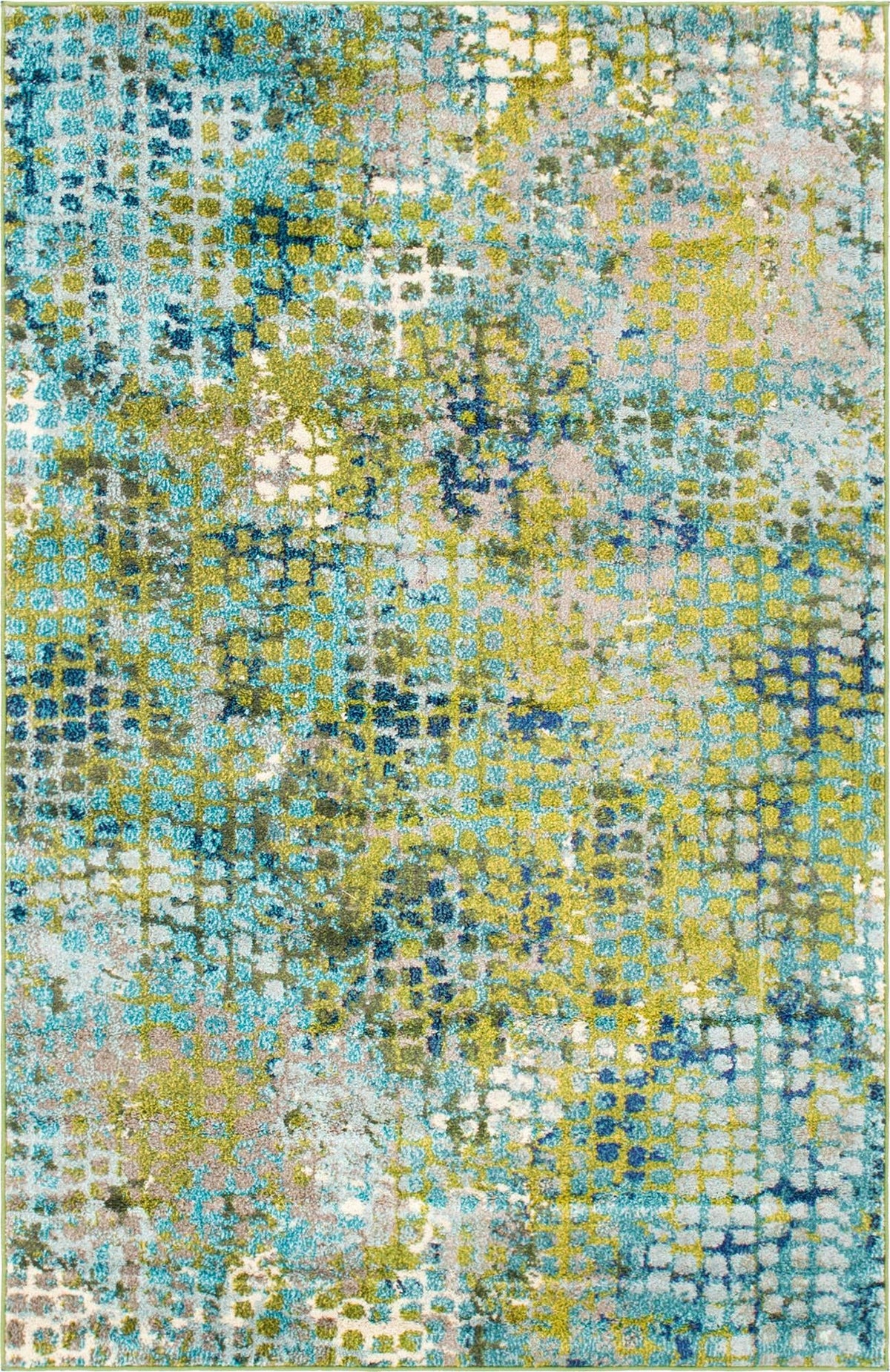 Chromatic Oasis Collection Area Rug -  Tropic Rectangle Blue Green  lifestyle 2