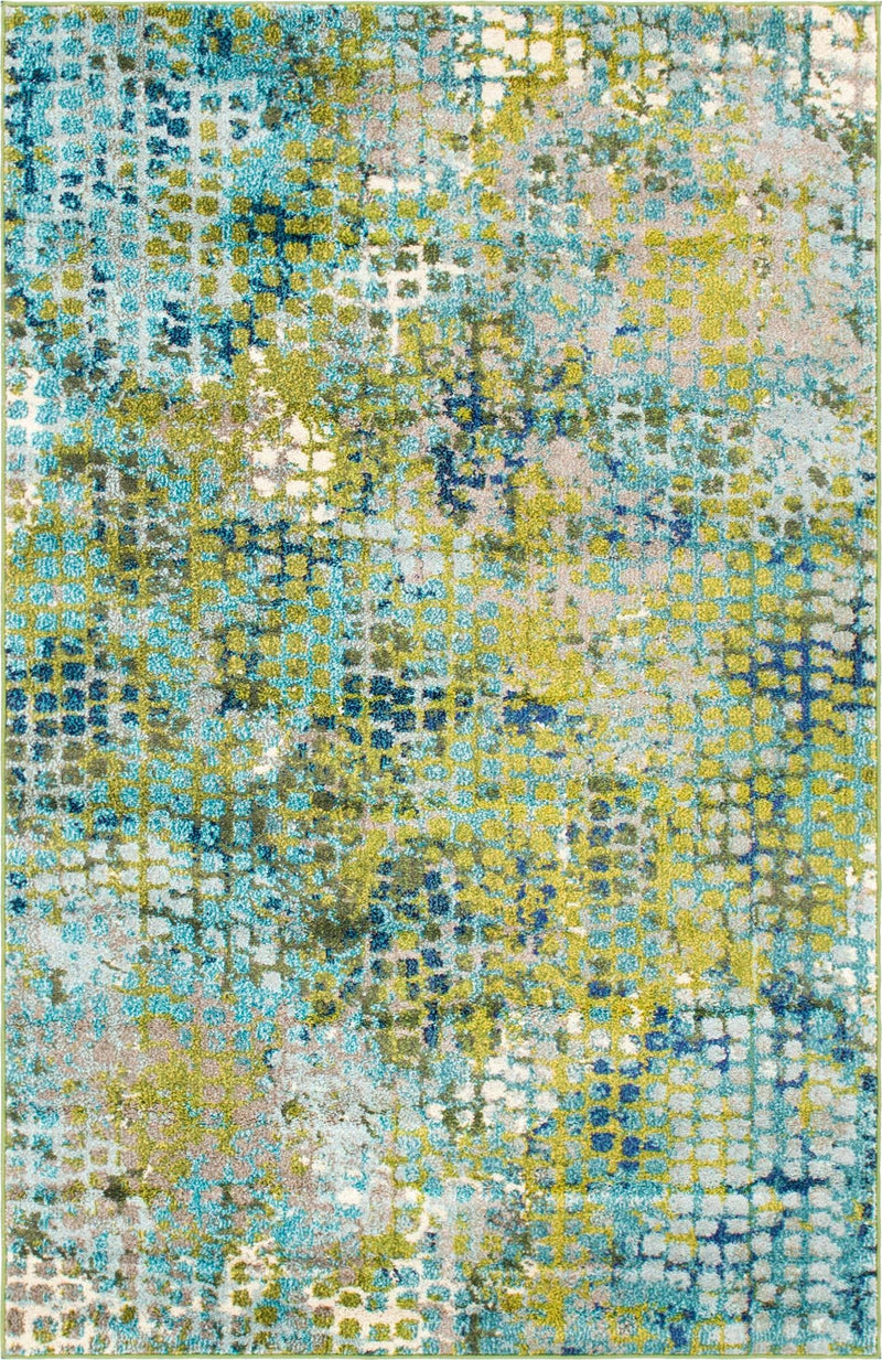 Chromatic Oasis Collection Area Rug -  Tropic Rectangle Blue Green  lifestyle 2