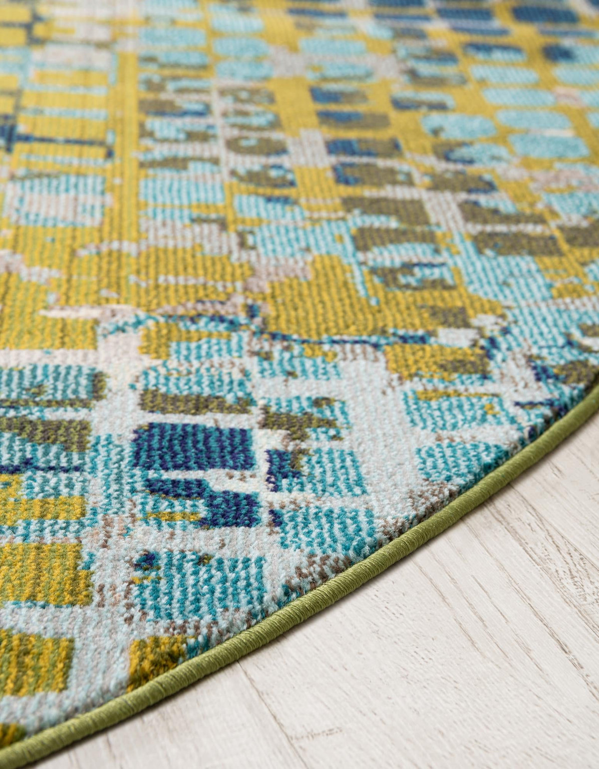 Chromatic Oasis Collection Area Rug -  Tropic Round Blue Green  lifestyle 58