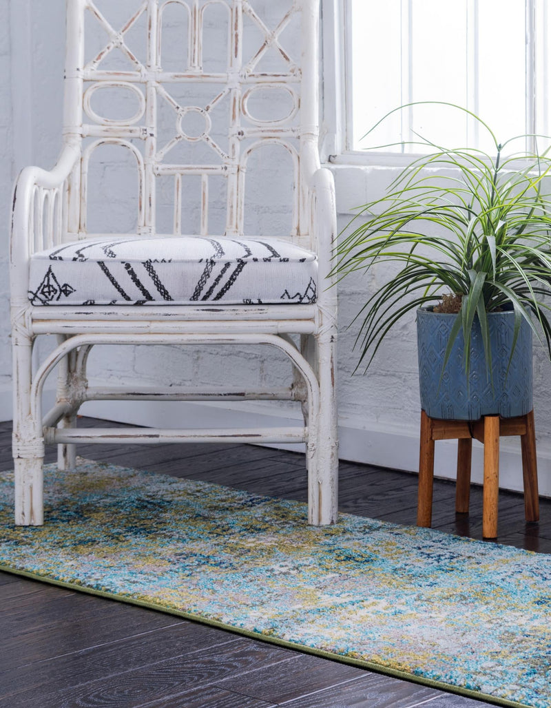 Chromatic Oasis Collection Area Rug -  Tropic Runner Blue Green  lifestyle 39
