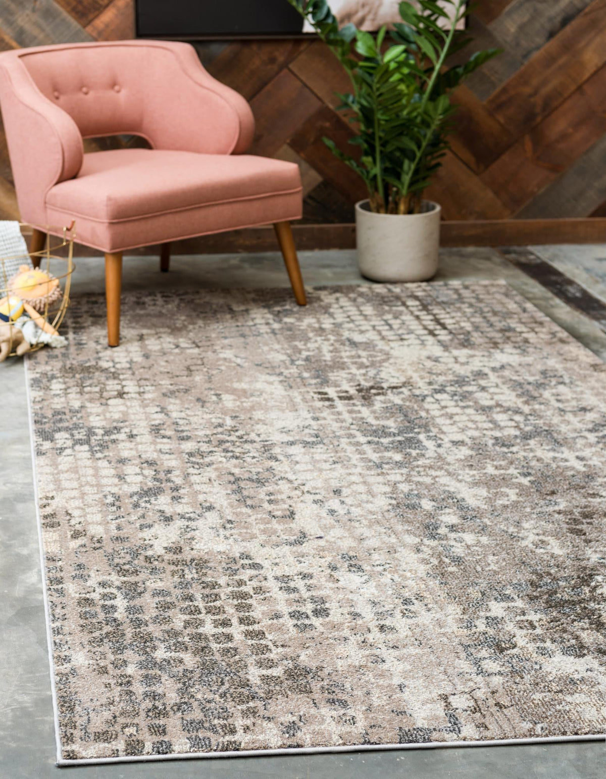 Chromatic Oasis Collection Area Rug -  Tropic Rectangle Gray  lifestyle 3