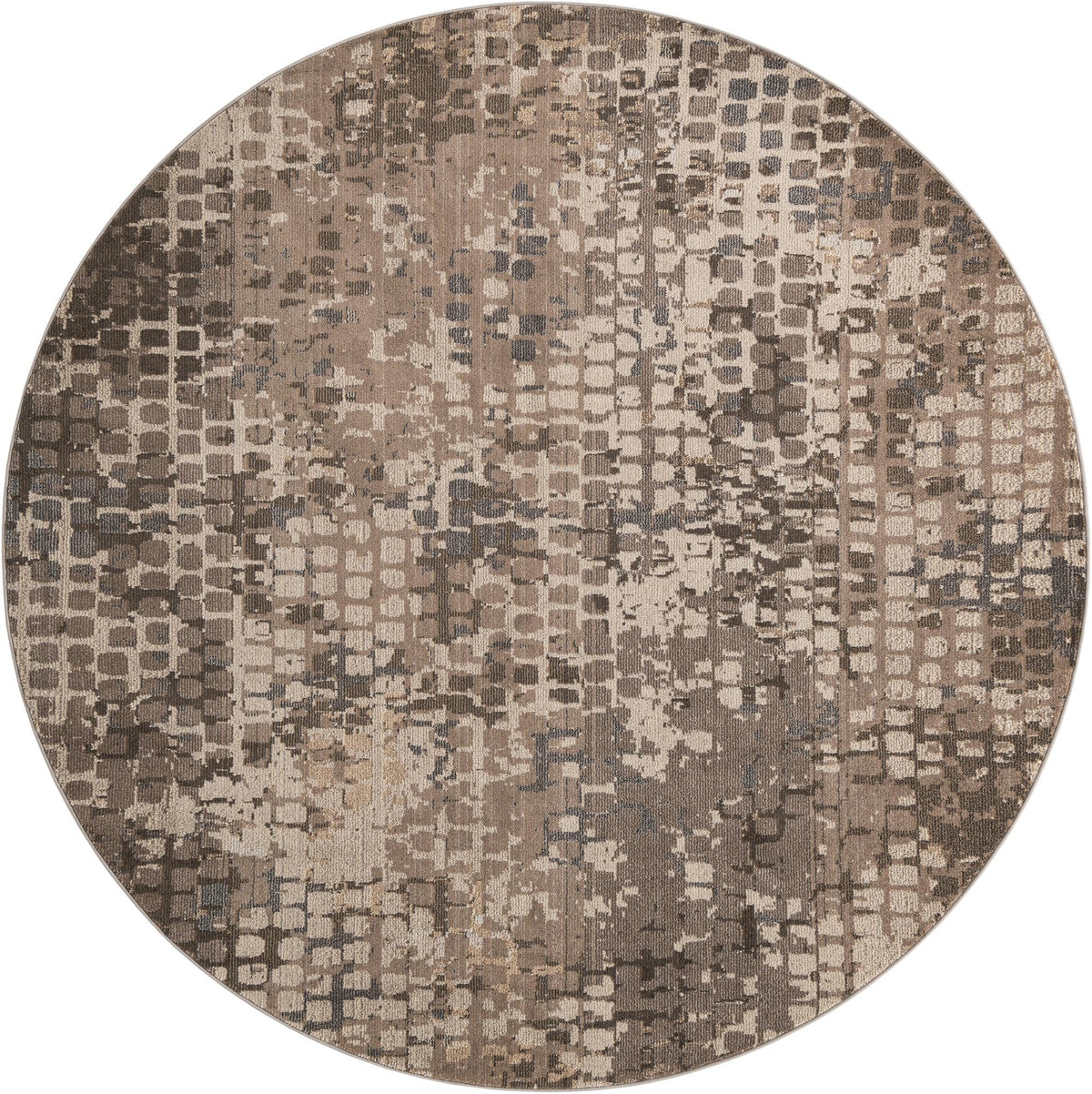 Chromatic Oasis Collection Area Rug -  Tropic Round Gray  lifestyle 84