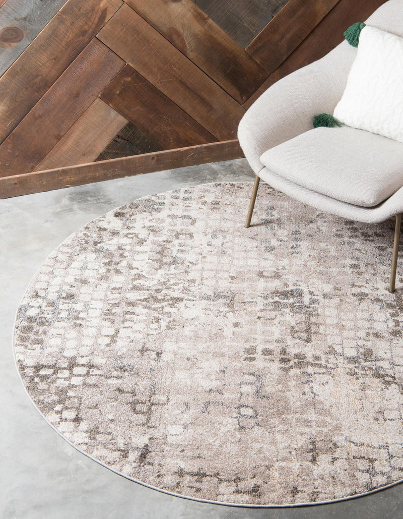 Chromatic Oasis Collection Area Rug -  Tropic Round Gray  lifestyle 51