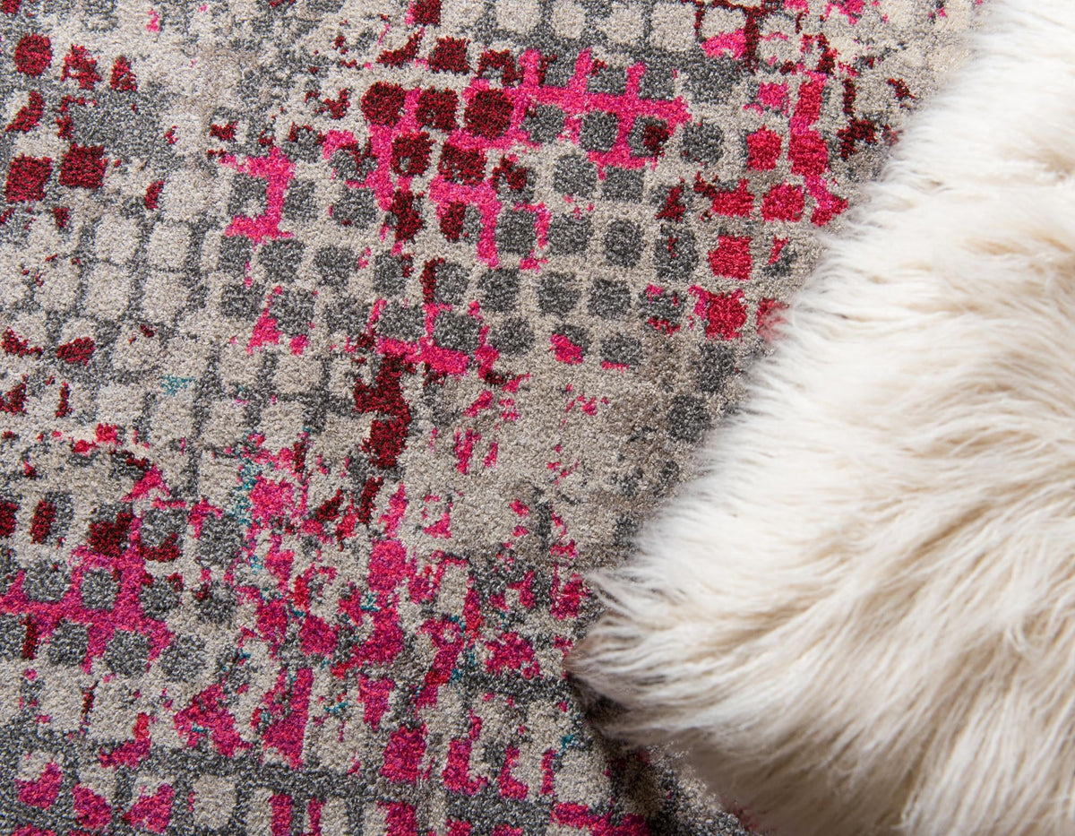 Chromatic Oasis Collection Area Rug -  Tropic Round Pink  lifestyle 57