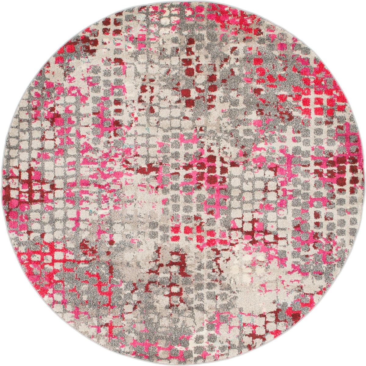 Chromatic Oasis Collection Area Rug -  Tropic Round Pink  lifestyle 30