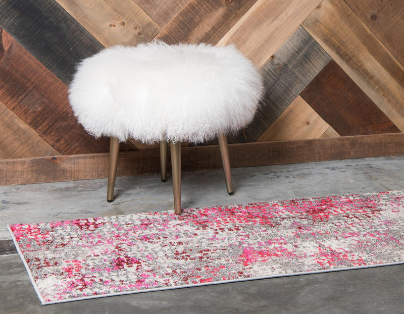Chromatic Oasis Collection Area Rug -  Tropic Runner Pink  lifestyle 79