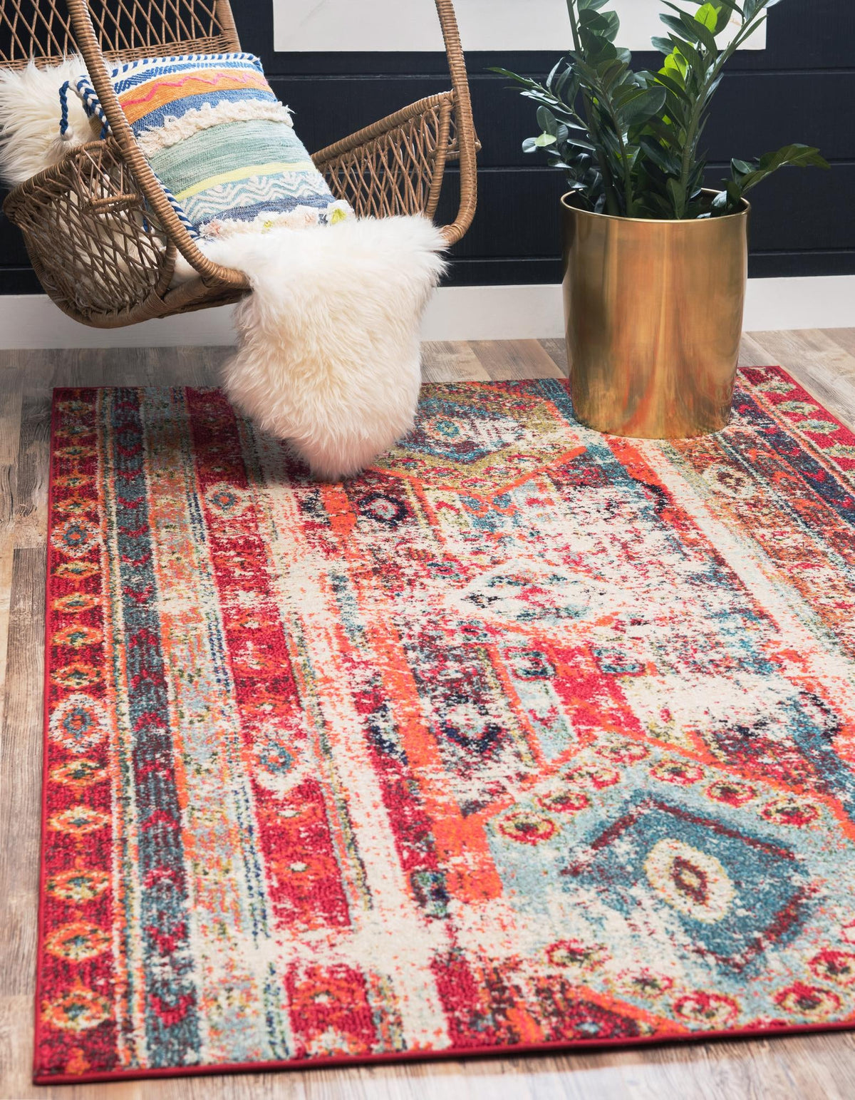 Sedona Vista Collection Area Rug -  Navajo Rectangular Cherry Pink  lifestyle 20