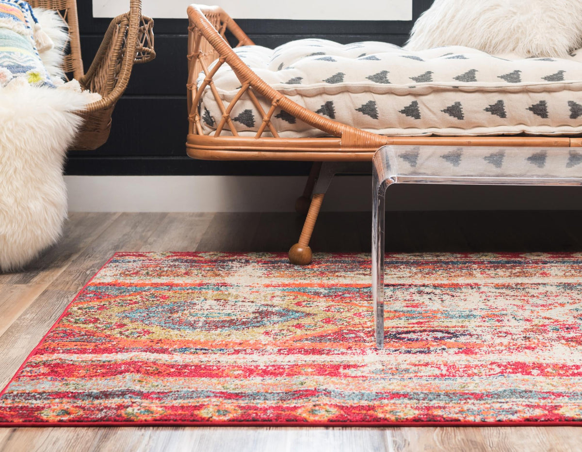 Sedona Vista Collection Area Rug -  Navajo Rectangular Cherry Pink  lifestyle 30