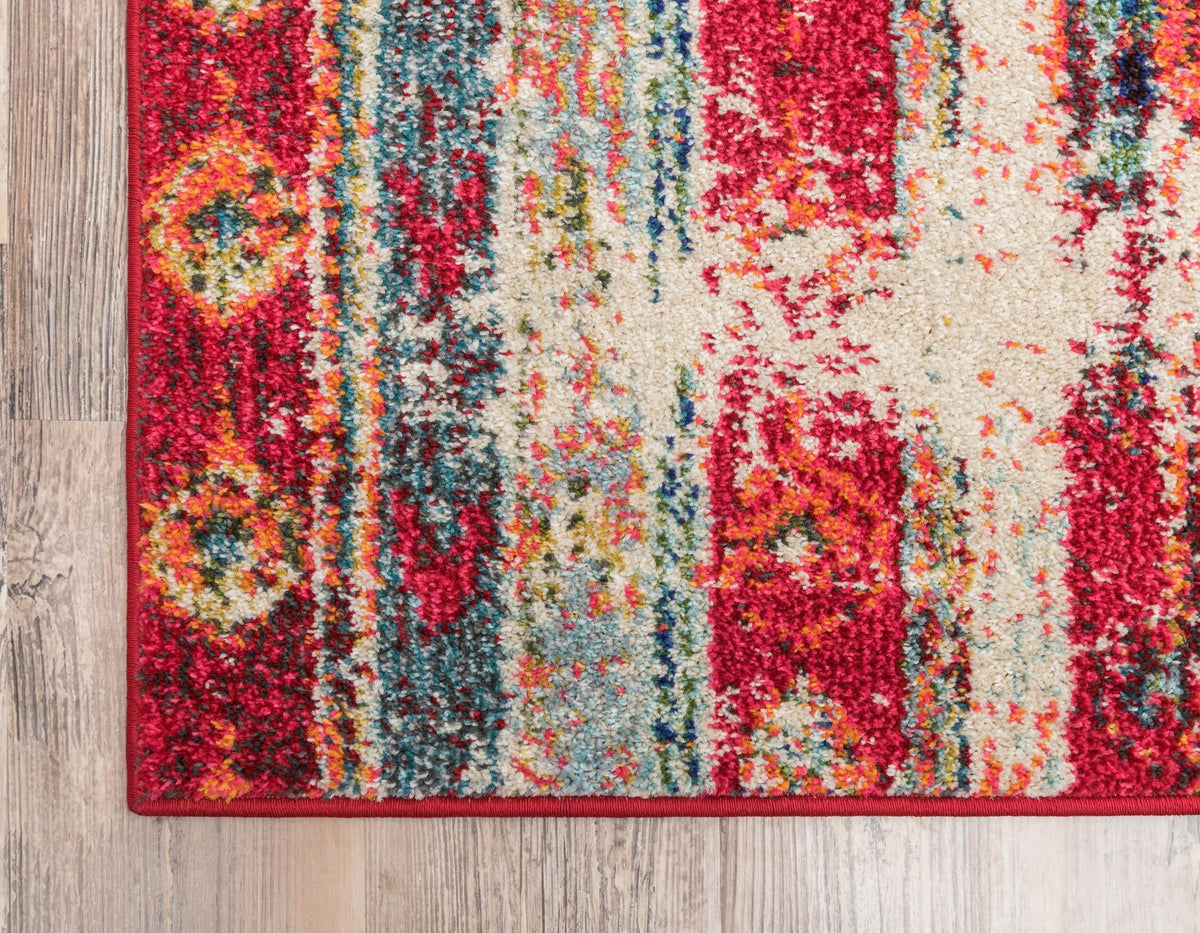 Sedona Vista Collection Area Rug -  Navajo Rectangular Cherry Pink  lifestyle 55