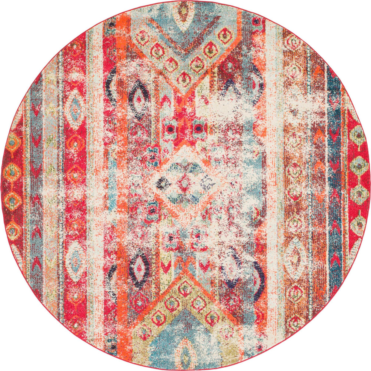 Sedona Vista Collection Area Rug -  Navajo Round Cherry Pink  lifestyle 58