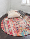 Sedona Vista Collection Area Rug -  Navajo Round Cherry Pink  lifestyle 26