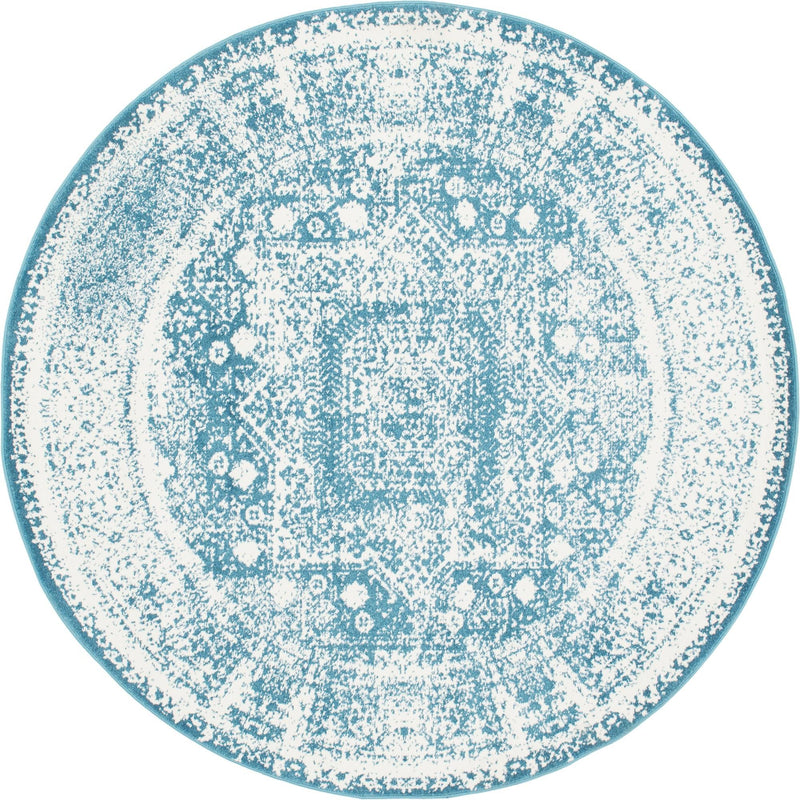 Amalfi Coast Woven Collection Area Rug - Sorrento Round Blue  lifestyle 33