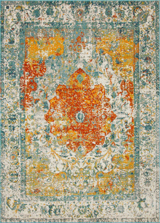 Amalfi Coast Woven Collection Area Rug -  Atrani Rectangle Orange Main