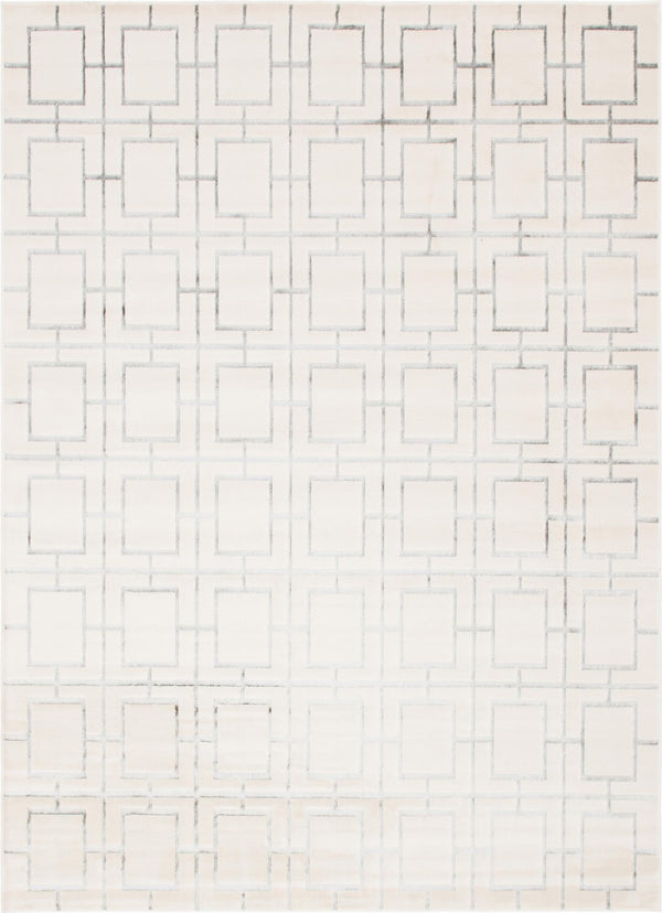 Hollywood Luxe Collection Area Rug -  Beverly (White Silver) Rectangle White Silver Main