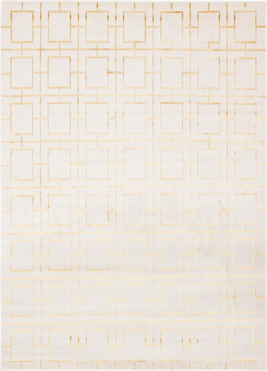 Hollywood Luxe Collection Area Rug -  Beverly (White Gold) Rectangle White Gold Main