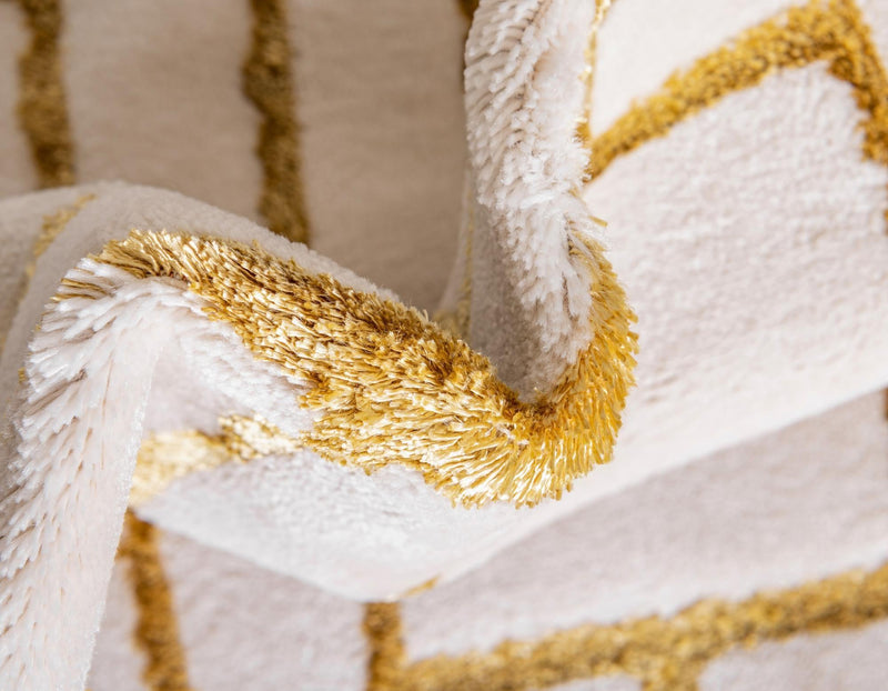 Hollywood Luxe Collection Area Rug -  Beverly (White Gold) Rectangle White Gold  lifestyle 17