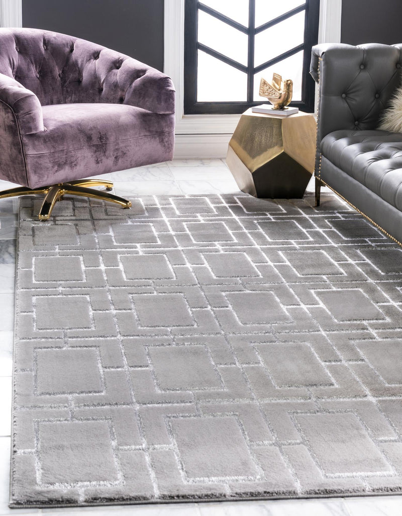 Hollywood Luxe Collection Area Rug -  Beverly (Gray Silver) Rectangle Gray Silver  lifestyle 2