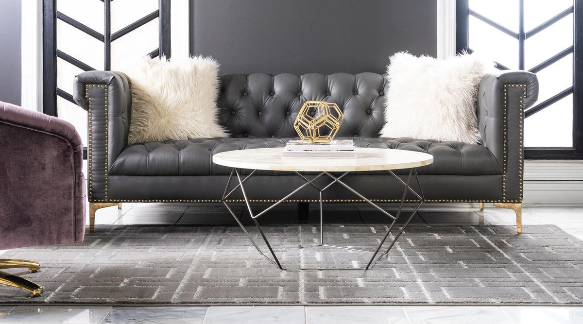 Hollywood Luxe Collection Area Rug -  Beverly Rectangle Gray Silver  lifestyle 29