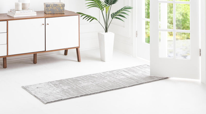 Hollywood Luxe Collection Area Rug -  Beverly (Gray Silver) Runner Gray Silver  lifestyle 24