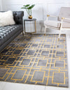 Hollywood Luxe Collection Area Rug -  Beverly (Gray Gold) Rectangle Gray Gold  lifestyle 2