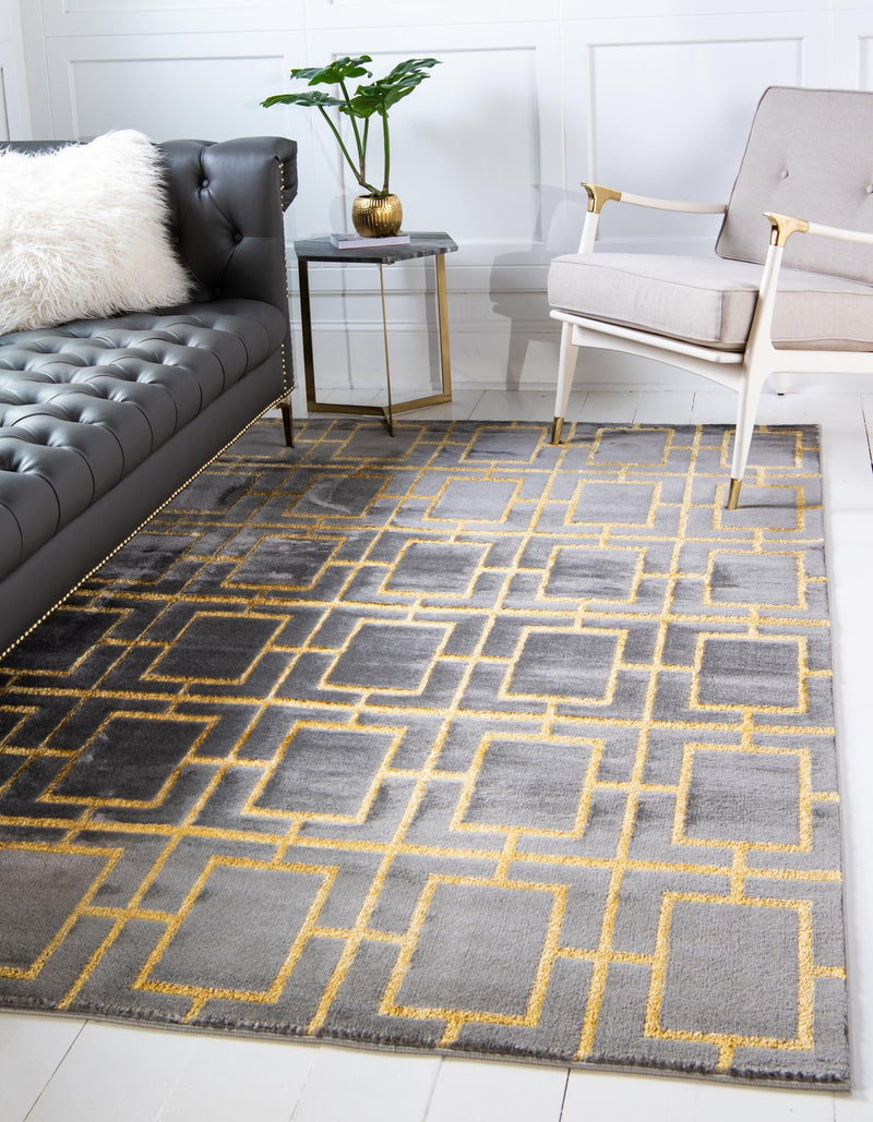 Hollywood Luxe Collection Area Rug -  Beverly (Gray Gold) Rectangle Gray Gold  lifestyle 2