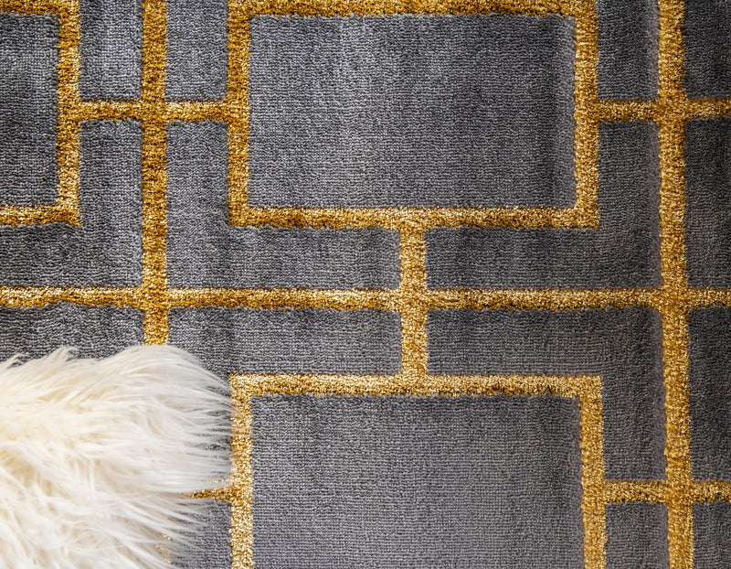 Hollywood Luxe Collection Area Rug -  Beverly (Gray Gold) Rectangle Gray Gold  lifestyle 6