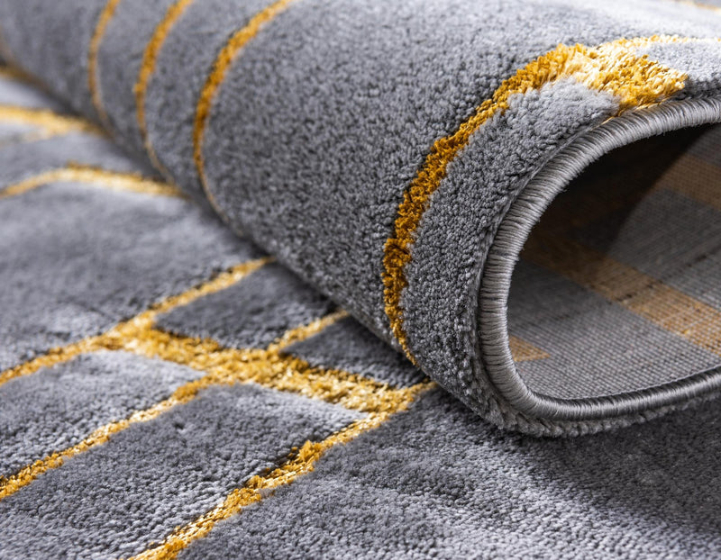 Hollywood Luxe Collection Area Rug -  Beverly (Gray Gold) Rectangle Gray Gold  lifestyle 7