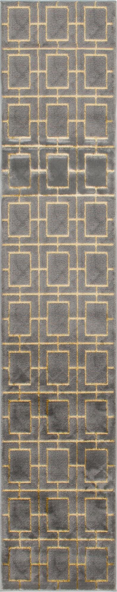 Hollywood Luxe Collection Area Rug -  Beverly Runner Gray and Gold  lifestyle 51