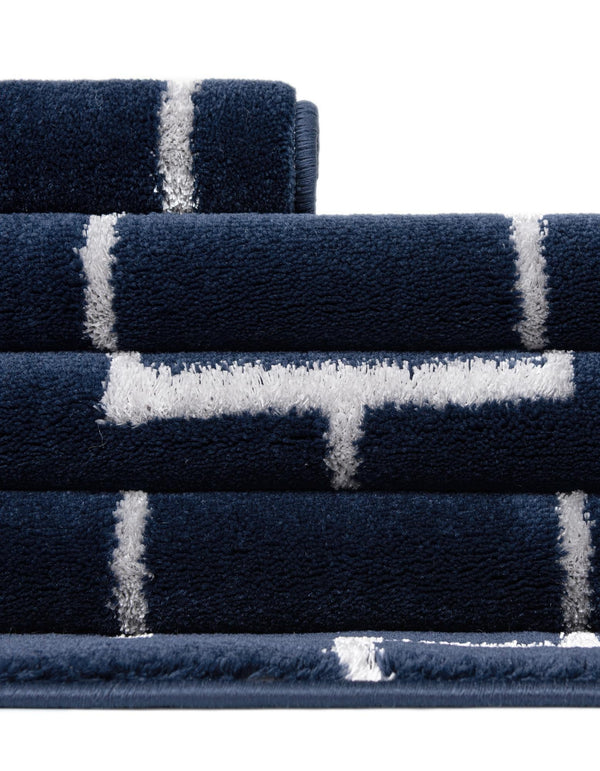 Hollywood Luxe Collection Area Rug -  Beverly (Navy Blue Silver) Rectangle Navy Blue Silver  lifestyle 14