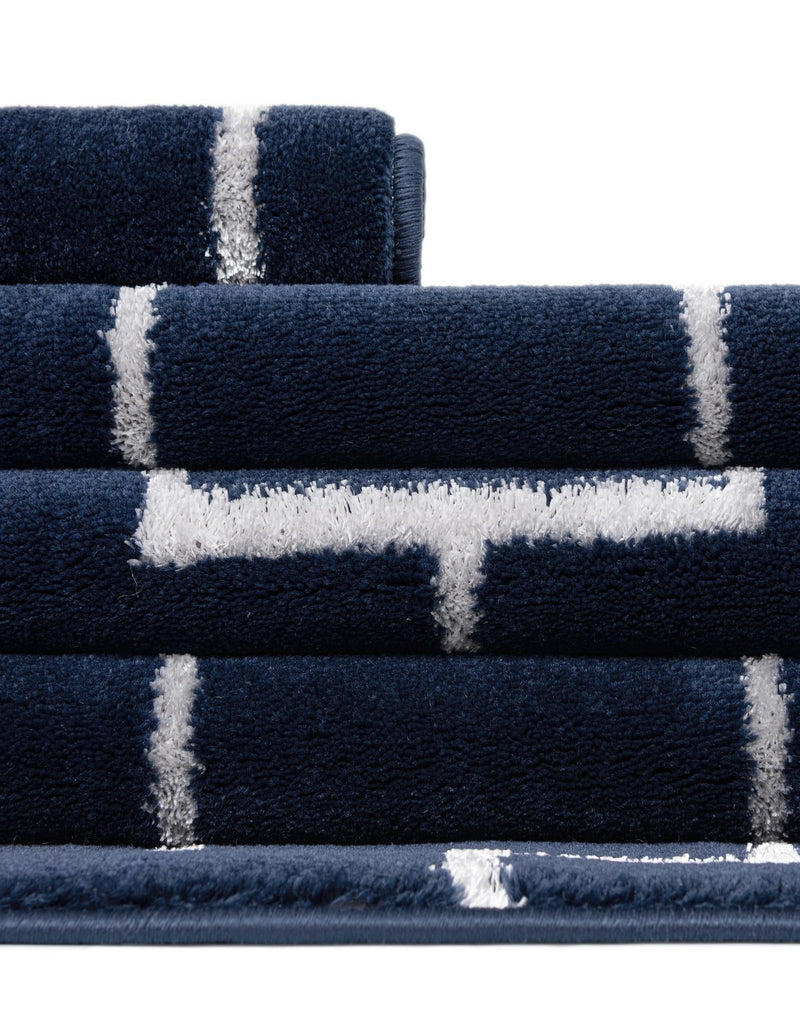 Hollywood Luxe Collection Area Rug -  Beverly (Navy Blue Silver) Rectangle Navy Blue Silver  lifestyle 14