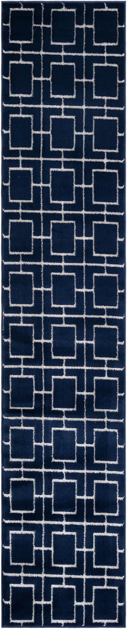 Hollywood Luxe Collection Area Rug -  Beverly (Navy Blue Silver) Runner Navy Blue Silver  lifestyle 16