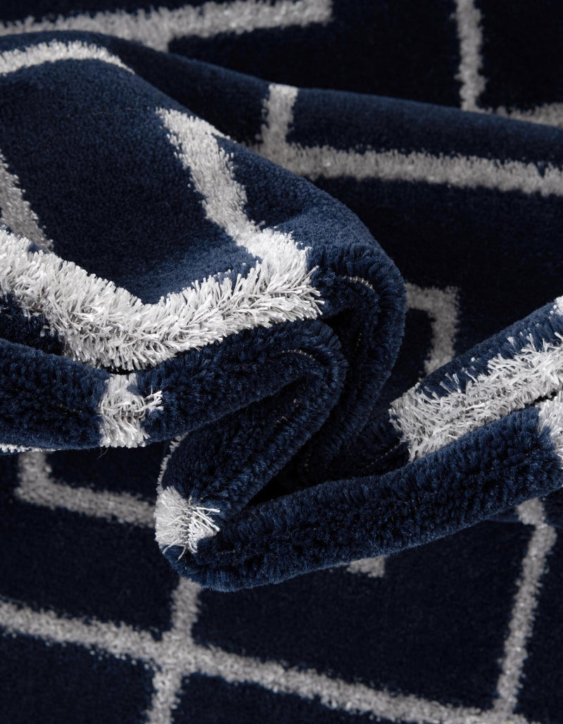 Hollywood Luxe Collection Area Rug -  Beverly (Navy Blue Silver) Runner Navy Blue Silver  lifestyle 33