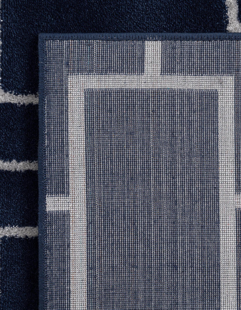 Hollywood Luxe Collection Area Rug -  Beverly (Navy Blue Silver) Runner Navy Blue Silver  lifestyle 34